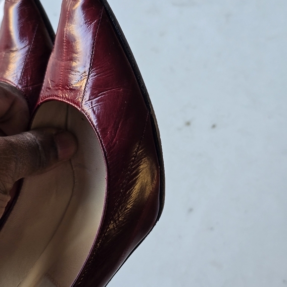 Jimmy Choo Pumps Womens Sz 6 Anouk Red Snakeskin Python Embossed Stiletto Heels - Picture 13 of 16